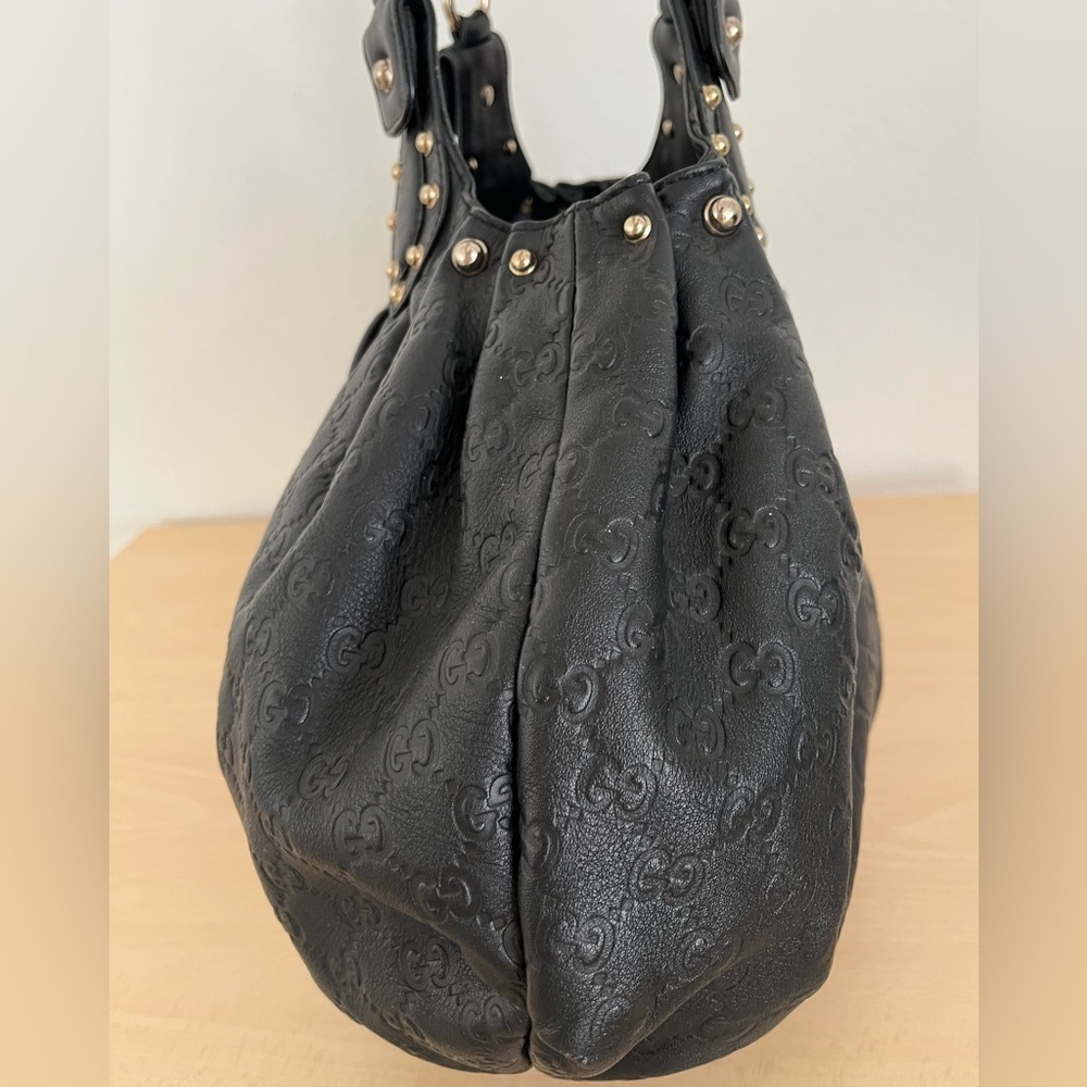 Gucci Guccissima Studded Leather Pelham Shoulder Bag Ltd Ed Rare 1990 - Picture 8 of 17
